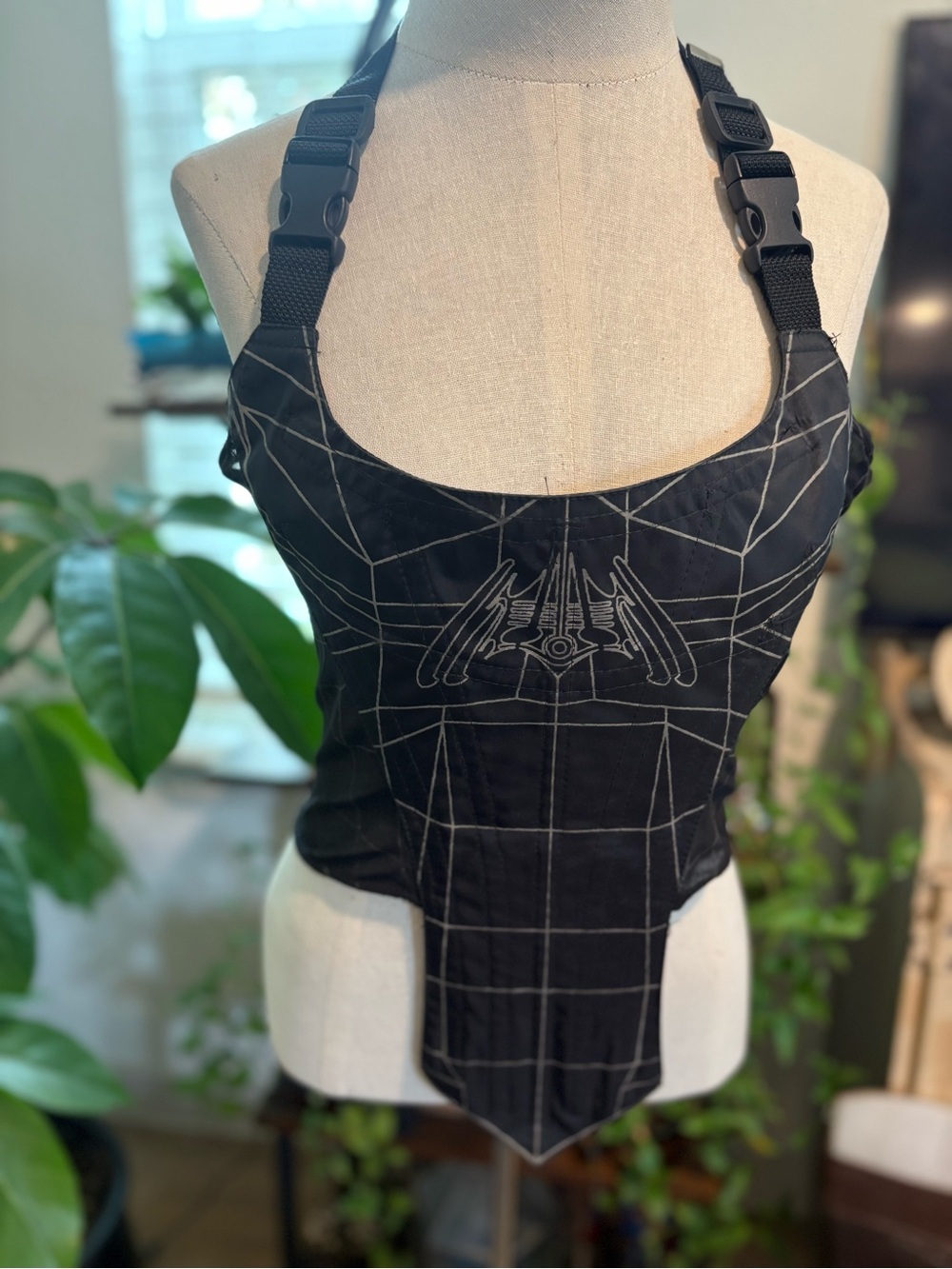 Dane London Techno Top Corset Black Halter Club Goth Rave wear